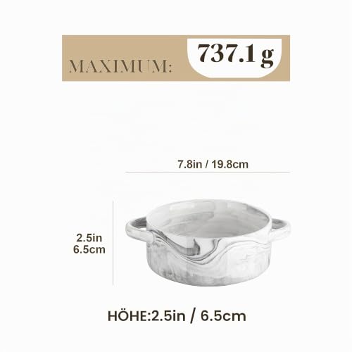 MALACASA Suppenschalen mit Griffen, 800 ML Porzellan Suppenschalen Set von 4, Elfenbein weiß servieren Suppe Crocks Schalen für Französisch… – Ansicht 2