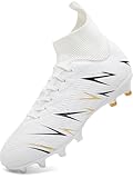 Les chaussures de football sont dotées de crampons en caoutchouc moulés avec une configuration de traction rotative, équipées de pointes creuses et d'un talon rembourré pour soulager efficacement la pression sur les avant-pieds.