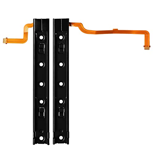 Image of iParto Replacement Right and Left Slide Rail with Flex(Includes 17 screws) Repair Parts for Nintendo Switch Console Slider Rail Bar Replacement Kit for NS Switch Bracket Rebuild Track [video game]