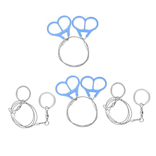 ORFOFE 4pcs Stainless Steel Wire Saws for Outdoor Survival Portable Hand Wire Saws for Camping Hiking and Gardening Compact Emergency Cutting Tool