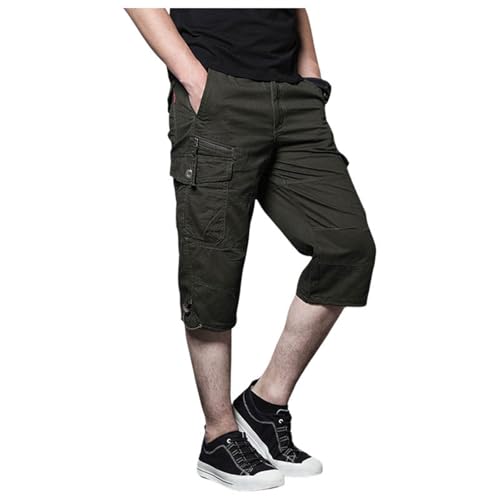 Bermuda cargo homme en coton léger avec taille élastique et plusieurs poches