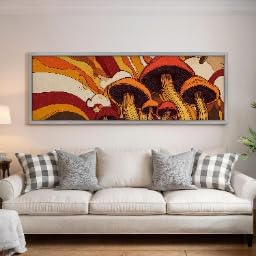 Tableau champignon panoramique encadre pour habiller un mur vide - 3