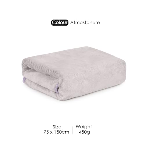 Image of HOUSSE Premium Microfiber Bath Towel Large 75 * 150cm Quick Dry Towels for Women & Kids | Super Soft Plush 450 GSM | Ultra Absorbent for Home Swimming Sports & Travel (Atmostphere)