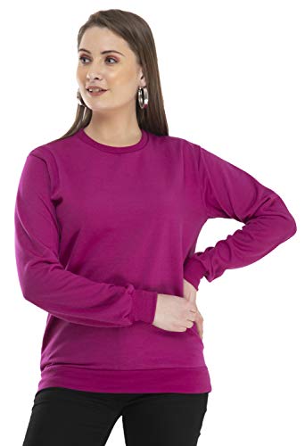 Image of IndiWeaves Women Fleece Warm Sweatshirt for Winters (XL,Grey,Purple,Mustard) Pack of 3