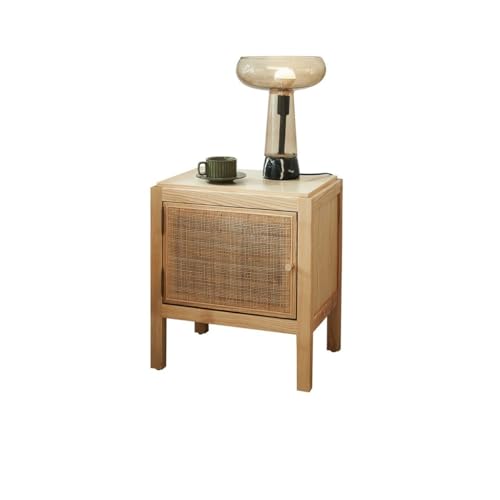 MIROOOO Mesita de Noche Mesita de Noche de Madera for el hogar, Dormitorio, Armario pequeño de ratán, Armario for casa de Familia Mesas Auxiliares Mesita de Noche para Dormitorio