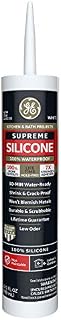 GE Sealants Supreme Silicone Kitchen & Bath Sealant Caulk, White, 10.1oz, M90007