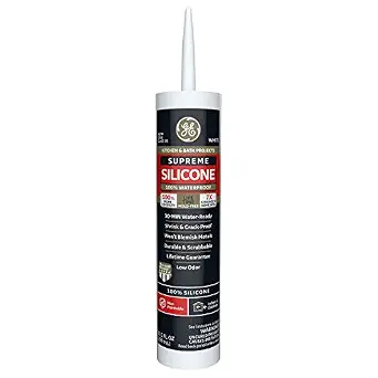GE Supreme Silicone Caulk for Kitchen & Bath, White, 10.1