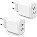 European Plug Adapter, Niluoya 3-Pack 2.1A/5V Europe USB Charger Plug Travel Power Adapter for iPhone Xs max XR X 8/7/6/6S Plus, iPad, Samsung Galaxy S6/S7/S8 Edge, HTC, LG, Moto, Kindle