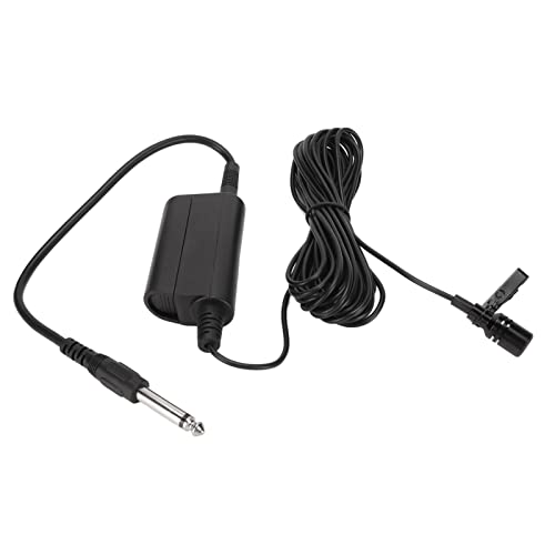 VBESTLIFE Lavalier Lapel Microphone, Omnidirectional Condenser Mic, 6.35MM Jack, Mini Metal Clip, for Playing Guitars, Saxophones, Trumpets, Violins, 16.4ft