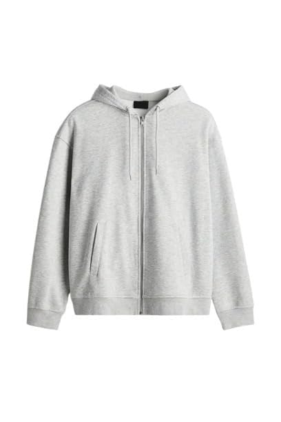 Solid Regular Fit Zipper Sweatshirt Fleece Fabric Long Sleeves Kangaroo Pocket Jacket for Men's-image-47