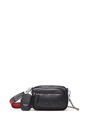 Desigual Bols_Embossed Half Cambr, Across Body Bag Femme, Noir, Taille Unique
