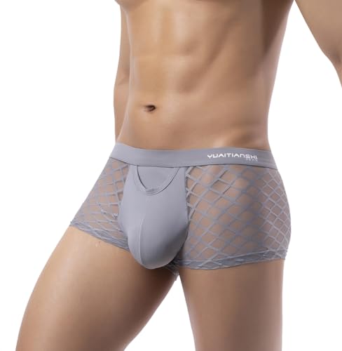 Men's Ice Silk Mesh Boxer Briefs Sexy Slim Fitting elasticity Underwear YY1353