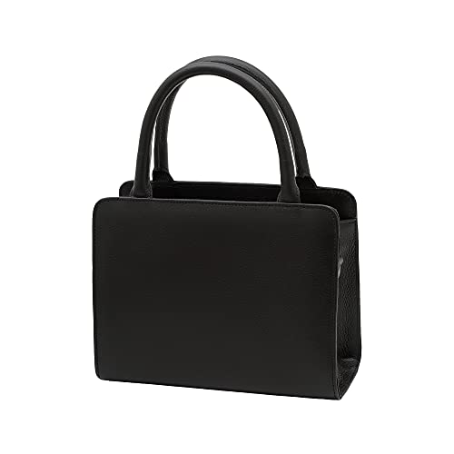 Bolsa Feminina Couro Bovino Legítimo Transversal e Alças de Mão Mariart Maia All Black (Preta)