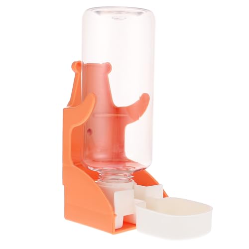 WEKADRIN 大容量耐久性製ペット用給水器 自動給水機能付きうさぎ 猫 小型犬向けウォーターディスペンサー オレンジ配色