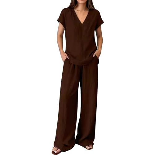 Conjunto de lino y algodón para mujer: ropa de verano cómoda, holgada y transpirable