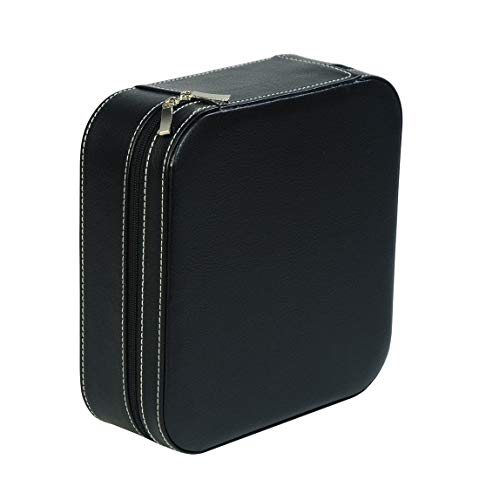 Timelybuys Black 3 Compartment Sunglass Case Jewelry Box Travel Storage Organizer With Pocket Holds Glasses, Rings, Earrings, Necklaces, And Accessories #TOP6