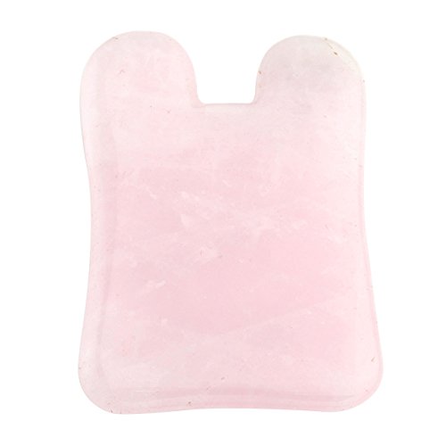 JOVIVI Gua Sha Scraping Massage Tool, Natural Rose Quartz Concave-shape Guasha Board Traditional Scraper Tool