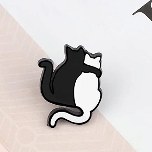 KORGALEY Spilla con Gattino Bianco e Nero Spilla