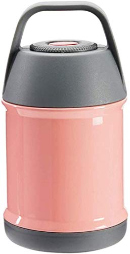 Termo de Acero Inoxidable con Aislamiento al vacío de Doble Pared, Ideal para Alimentos, de 8 a 12 Horas de frío y Calor, Color Rosa, 450 ml