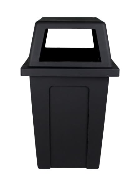 Outdoor Commercial Trash Can 45 Gallons for Public Outdoor Spaces - Black Waste