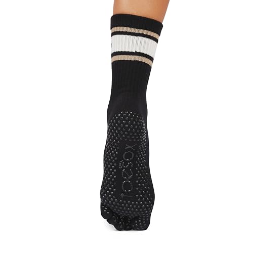 toesox Women's Grip Crew Socks - Non Slip Crew Full Toe for Yoga & Ballet4