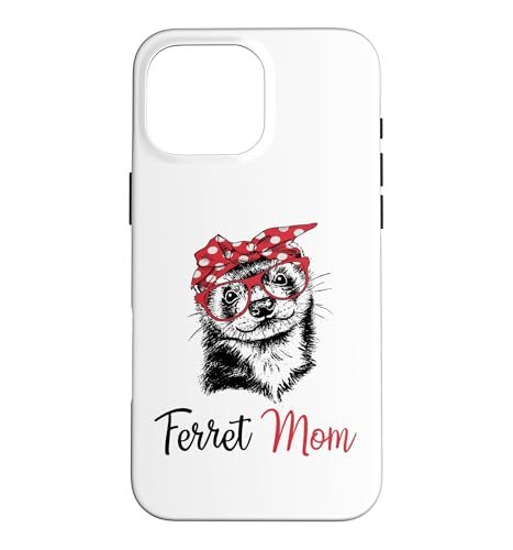 Funny Womens Girls Glasses Bandana Mom Ferret Lover �X�}�z�P�[�X iPhone 16 Pro Max �p