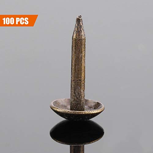 100 Stück Polsternägel im Vintage-Stil, für Möbel, Sofa, Nieten, Nägel für Möbel, Trommeln, Holztüren (6 x 12 mm)