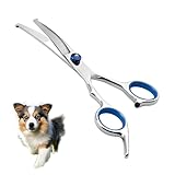 Blau Hundeschere,Hunde Schere,Gebogen,Fellschere,Hundehaare Schneiden,Pfotenschere,Fellschere für...