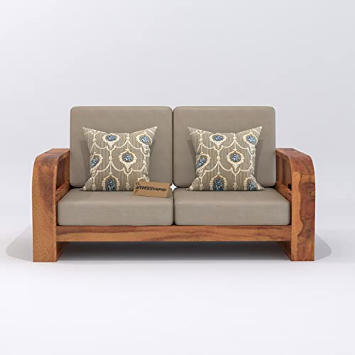 Image of Wooden 7 Seater Sofa Set for Living Room | Seven Seater Sofa for Office & Lounge | 3+2+2 Seater Sofa Sets for Home | Sheesham Wood (3+2+2 Seater,Honey)