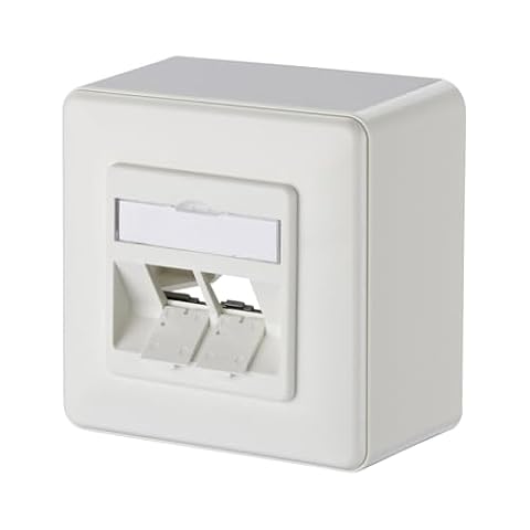 Metz Connect 130B20D20002KE gniazdo sieciowe natynkowe niewyposażone, 2 porty czysta biel