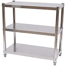 Stainless Steel Shelves 3 Tier Storage Shelves, Heavy Duty Garage Storage Shelves for Kitchen Commercial Office Garage Storage,Metal Shelving Unit Utility Rack Shelves 15" D x 3" W x 31" H