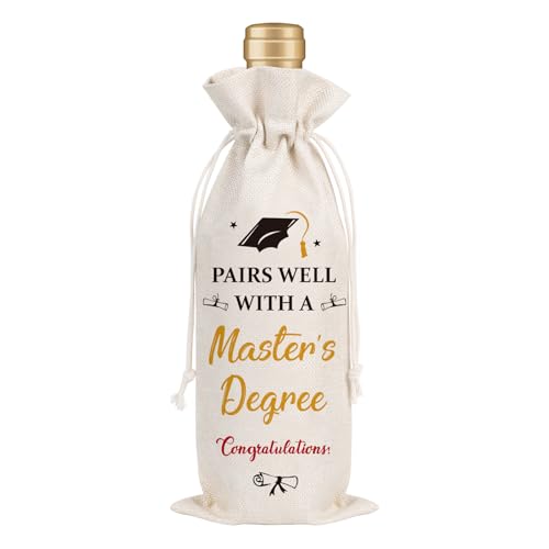 Wxiben Bolsa de vinho para presente de mestrado, presente de formatura para mulheres, homens, mestrado, bolsa de vinho, presentes de formatura para ela, enfermeira, médico, professor, faculdade,