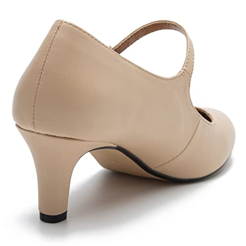 Image of MAIERNISI JESSI Unisex Men's Women's Mary Jane Pumps Round Toe Kitten Heel Hollow Out Shoes