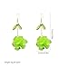 Just Follow Resin Flower Cluster Ball Dangle Drop Earrings for Women Spring Summer Bohemian Floral Petal with Green Leaf Earrings Vacation Party Jewelry (Neon Green)