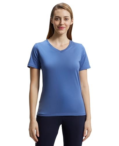 Image of Jockey AW89 Women Super Combed Cotton Rich Fabric Relaxed Fit V-Neck Half Sleeve T-Shirt