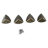 Set di staffe di protezione angolari in bronzo 40 x 40 mm, angoli in metallo con bordi arrotondati, per tavolo in legno, baule e scatole decorative, include 4 protezioni e 12 viti