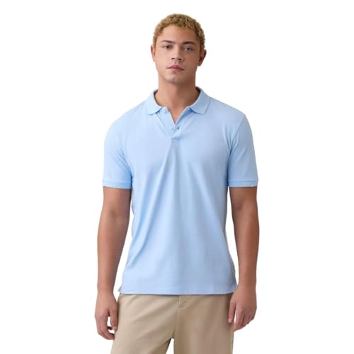 Image of Gap Men Solid Regular fit Half Sleeve Collared Neck T-Shirt