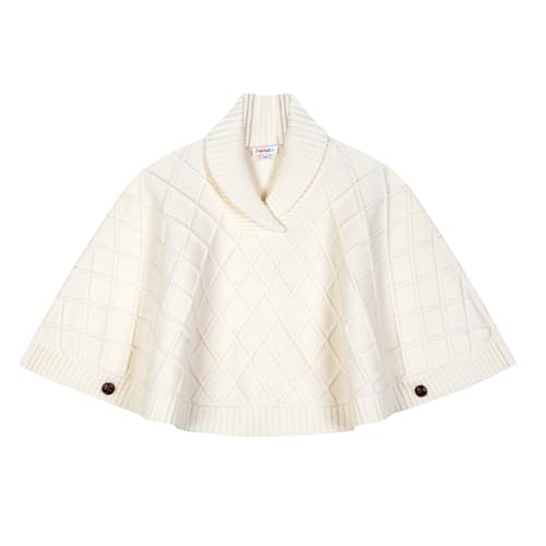 TRENDSTITCH Cable Knit Poncho for Girls, Kids...