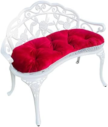 Miniatura 4 de Mandolin Silla de jardín al aire libre, silla de jardín de aluminio fundido antioxidante, banco de patio de patio con rosa tallada para patio