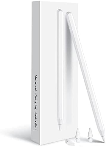 TiMOVO Stylus Pen for iPad, Apple Pencil with Magnetic Wireless Charging and Tilt Sensitive Palm Rejection for 2022 iPad Pro 12.9 in/Pro 11 in, iPad Air 5th/4th, iPad Mini 6th Gen, White