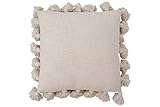 Creative Co-Op Woven Cotton Slub Pillow with Tassels, Cream