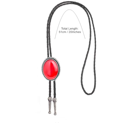 Image of Joxevyia Bolo Tie for Men Vintage Cow Skull Leather Rope Western Cowboy Necktie Vintage Bola Tie Gift for Him