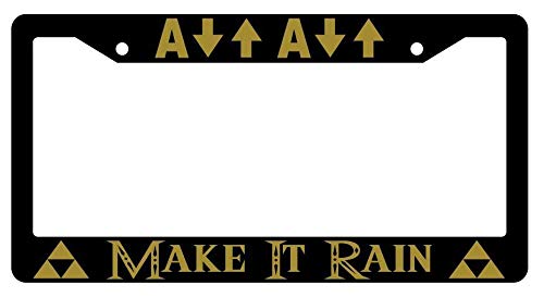 Make It Rain Black Plastic License Plate Frame Legend Of Zelda