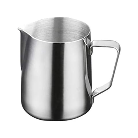 OUNONA Milchkännchen,1000ML Handheld Edelstahl Aufschäumkännchen Kaffee Creamer Milch Aufschäumer Kännchen Tasse Milchkännchen klein Milk jug Pitcher Cover