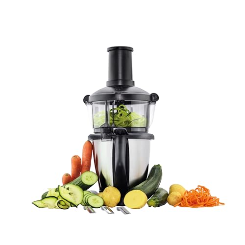 Wundermix – WunderZoodler® • Extension Spiraliseur pour WunderSlicer • Coupe-légumes électrique pour spaghettis de légumes et zoodles • Compatible avec Thermomix & Monsieur Cuisine
