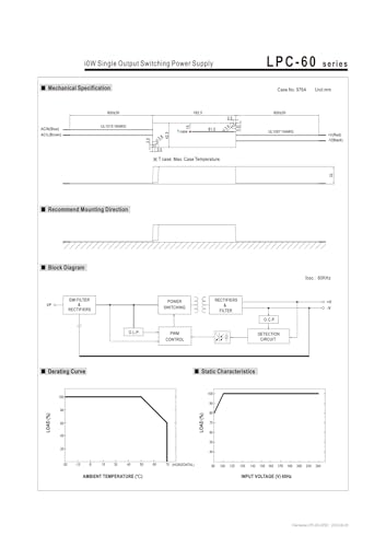 Alimentation à découpage LPC-60 transformateur LED 60W sortie unique - 3