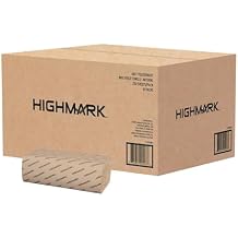 مناشف ورقية متعددة الطيات معاد تدويرها بنسبة 100% من Highmark، مقاس 9 1/4 بوصة x 9 1/4 بوصة، طبيعية، 250 منشفة لكل كم، علبة مكونة من 16 كم