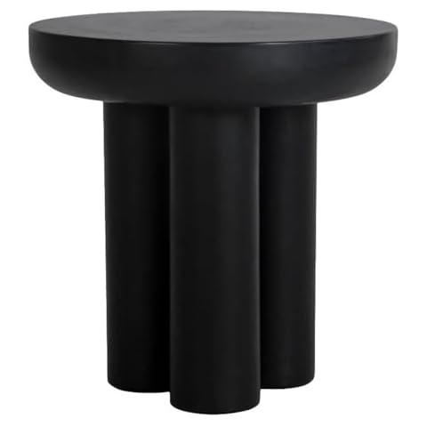 Moe's Home Collection Rocca Side Table Black Stone Side Tables Cover