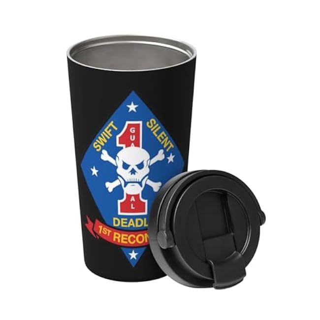 1st Recon Battalion Insulated Coffee Mug, Stainless Steel Vacuum Insulated Double Wall Travel Tumbler, 17oz