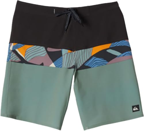 Quiksilver - Mens Surfsilk Panel 20 Boardshort, Color Seaspray Beach Club Casual Ss, Size: 34